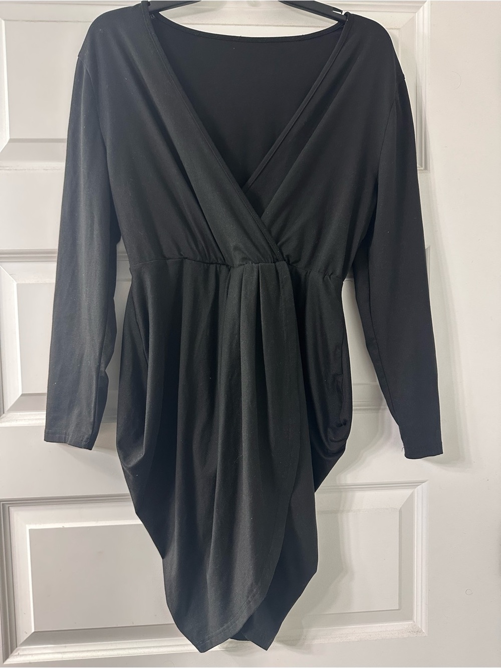 SHEIN Black V-Neck Long Sleeve Dress Size 0XL